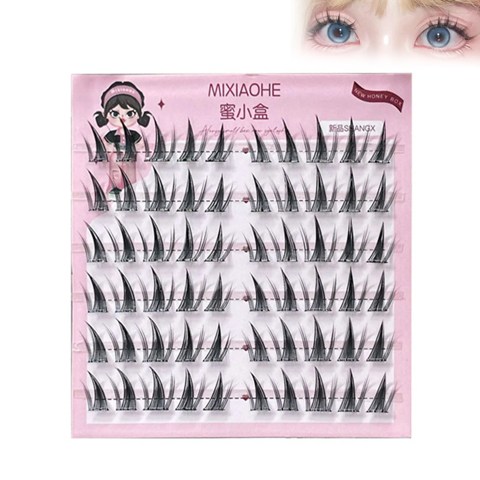 Sztuczne rzęsy bez kleju, pojedyncze kępki rzęs, podkręcone, bez podrażnień, sztuczne rzęsy dla kobiet i dziewcząt, artykuły kosmetyczne.