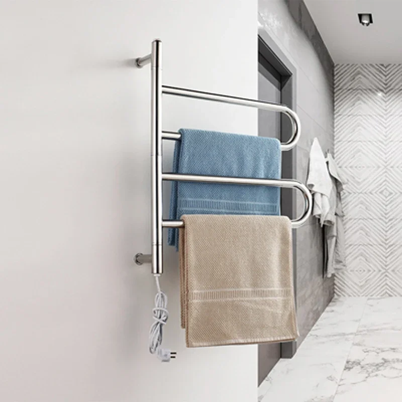 Electric Towel Rack 304Stainless Steel 5min Fast Heated Towel Rail 610*560*120mm 45°C Constant Temperature Towel Warmer