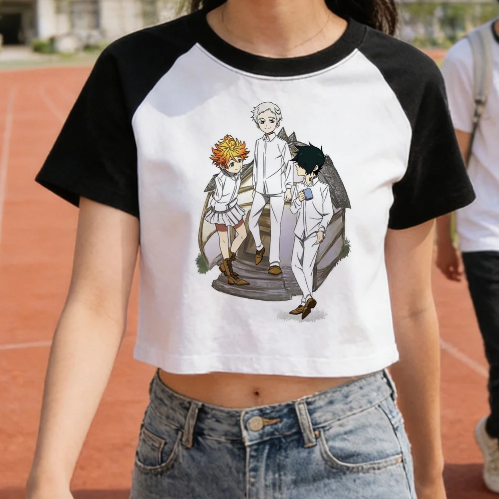 the Promised Neverland cropped top teen funny vintage alternative  cute grunge t-shirt meme japanese funny anime gothic