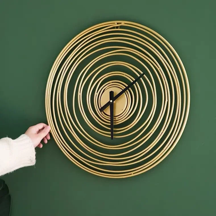 for Bedroom Living Room Super Silent Design Metal Wall Hanging Clocks Watch Fashion Creative Round Wall Clock Home Decoration