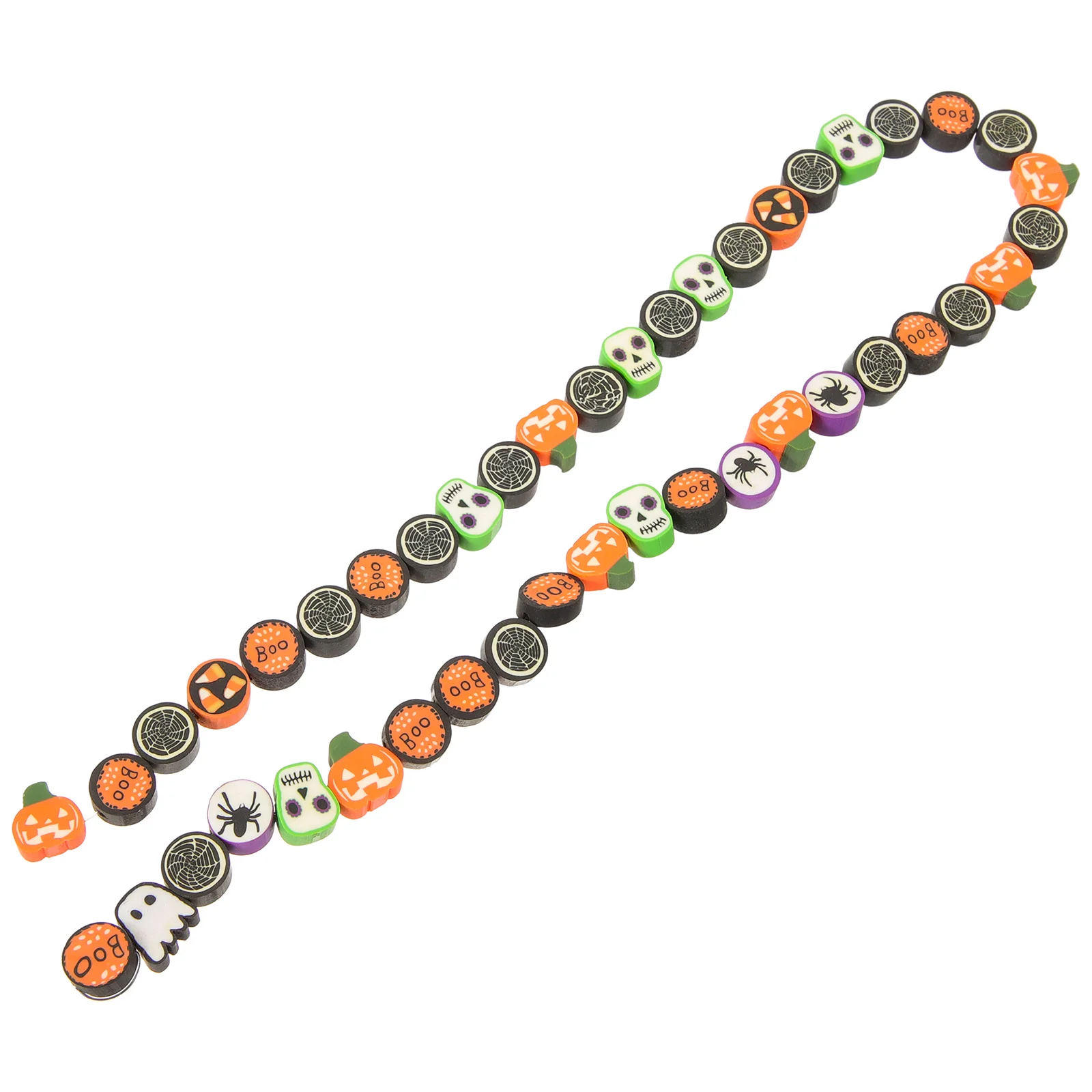 

40 Pcs Polymer Clay Beads Halloween Ghost Pumpkin Skull DIY Jewelry Making Charms Necklace Bracelet Materials Lightweight