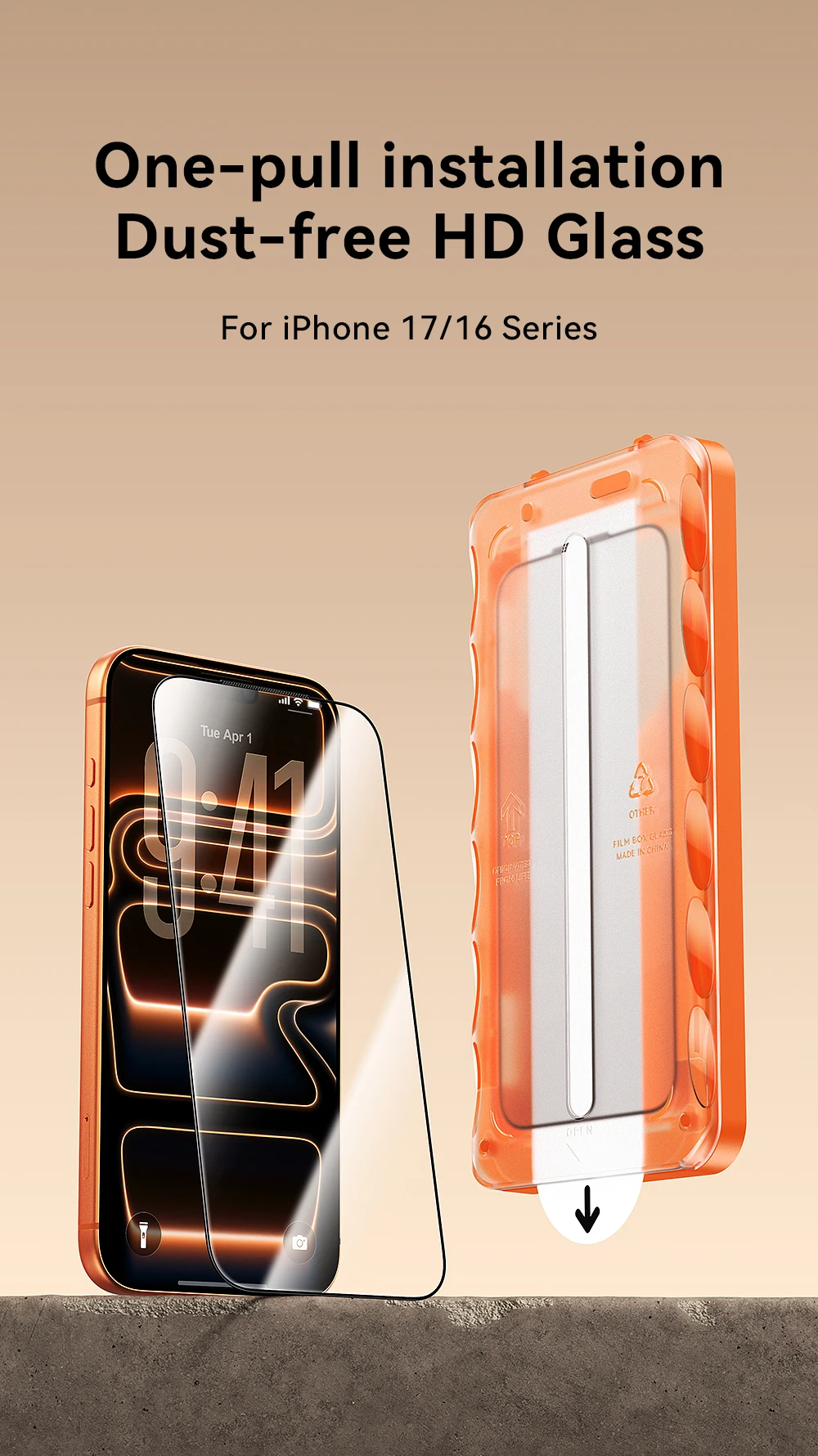 Joyroom 3/2/1 Stück Glas für iPhone 18 17 ProMax Displayschutzfolie Vollbild Staubfreies HD Panzerglas für iPhone 17 16 Pro Max – Detail 1
