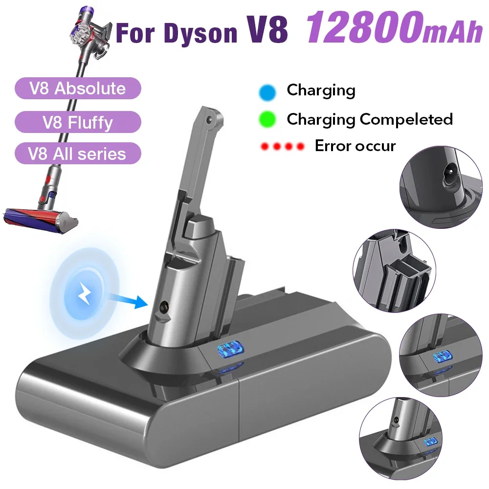 

Original 21.6V 12800mah/9800mAh Replacement Battery for Dyson V8 Absolute Handheld Vacuum Cleaner For Dyson V8 SV10 Battery