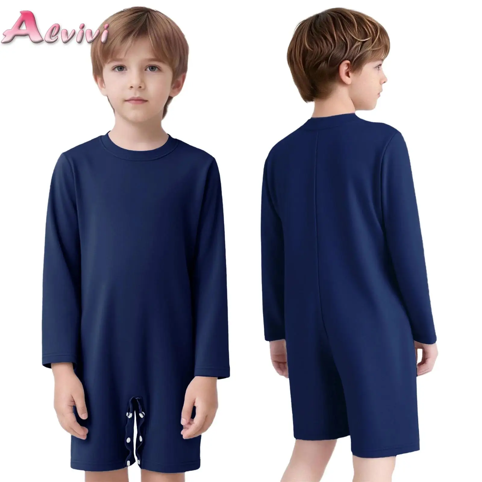 Unisex Kids Boys Girls Special Needs Adaptive Clothing Short/Long Sleeve Solid Color Bodysuit Short Jumpsuit for Wearing All Day
