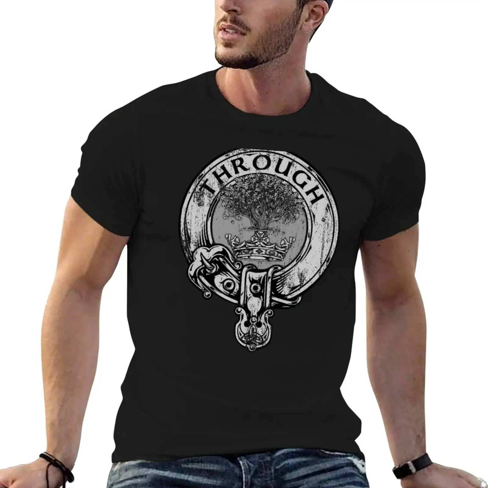 Hamilton Clan Crest T-Shirt Plus Size Simple Casual Top