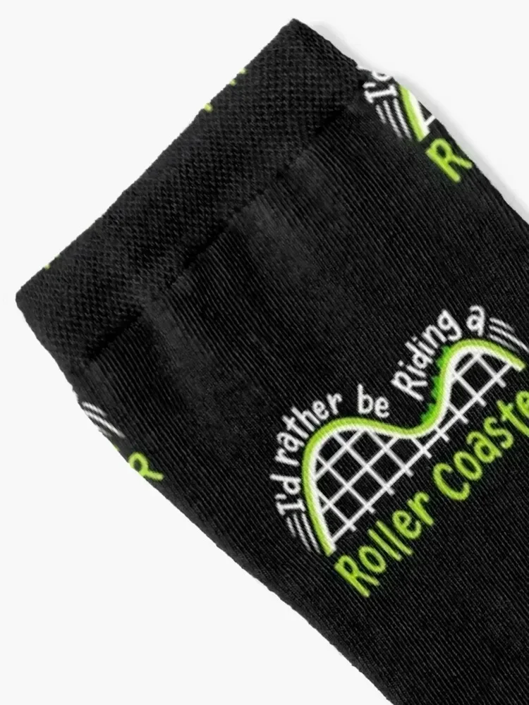 I'd Rather Be Riding A Roller Coaster Socks retro moving stockings Novelties gift Women's Socks Men's