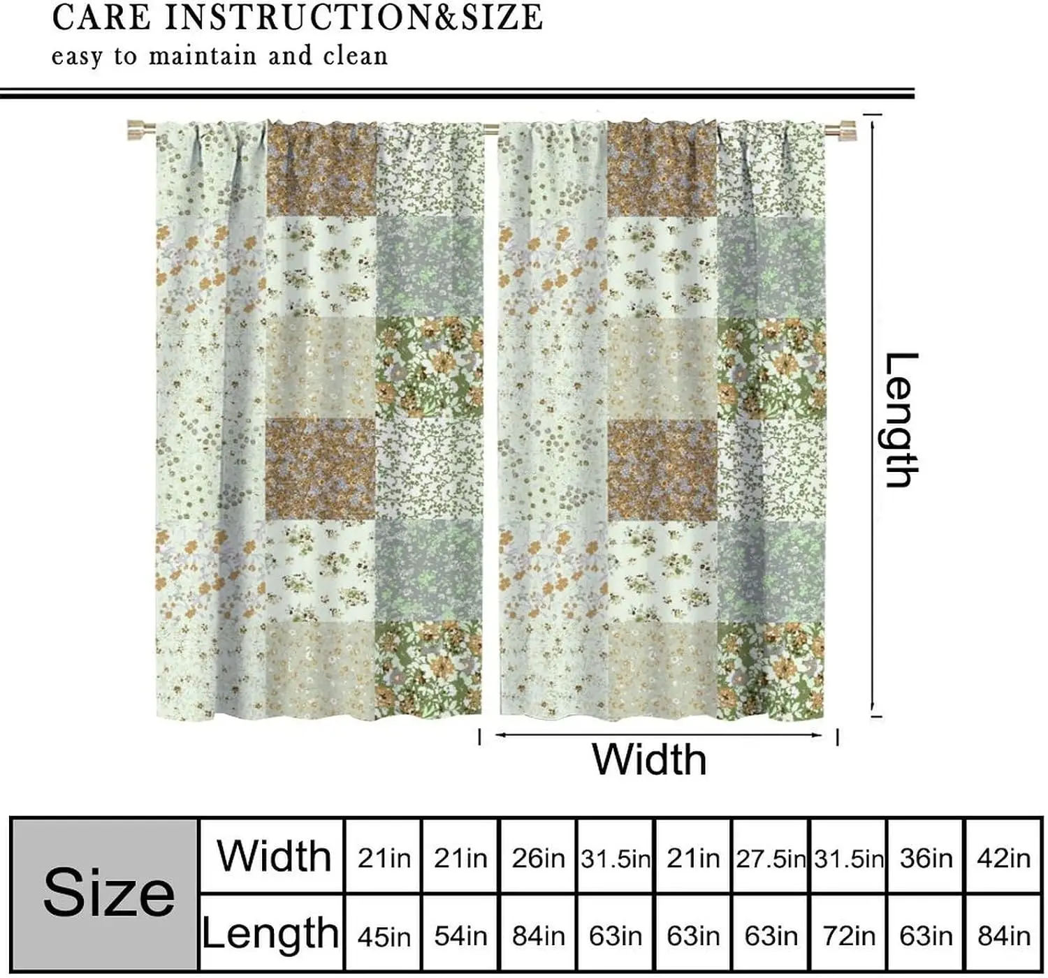 Cottage Fresh Floral Patchwork Blackout Rod Pocket Curtain Mini Wildflower Grid Chic Decor Dreamy Homestay Bedroom Rest Bay