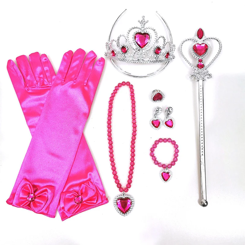 Girls Cosplay Elsa Anna Princess Crown Magic Wand Costume Headband Party Rhinestone Hair Bands For Kids Hairband Gifts Toys