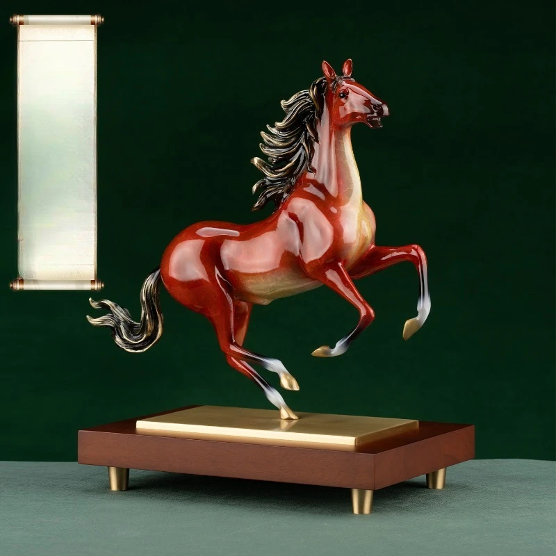 Horse to Success Copper Horse Ornament Year of the Horse Home Living Room