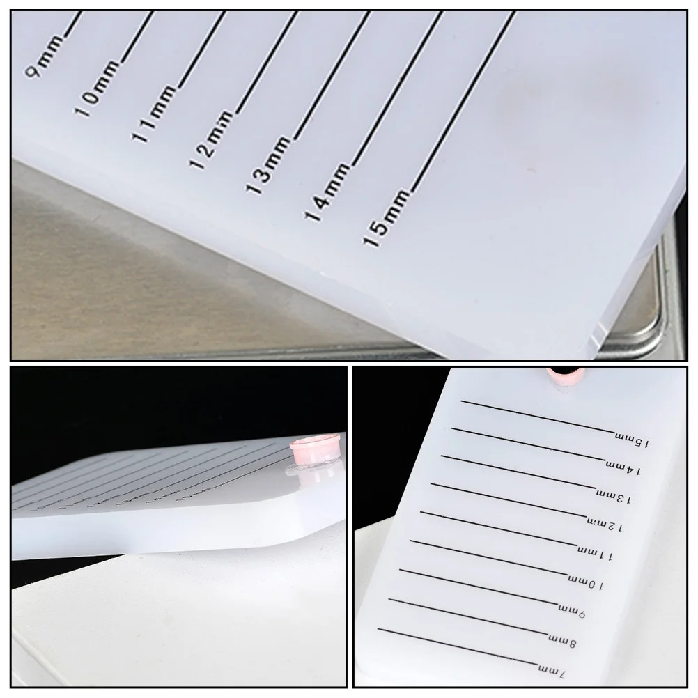 Eyelash Extensions Tray Transparent with Scale False Lashes Holder Smooth Surface for Grafting Eyelash Pads Easy Pick Up Tool