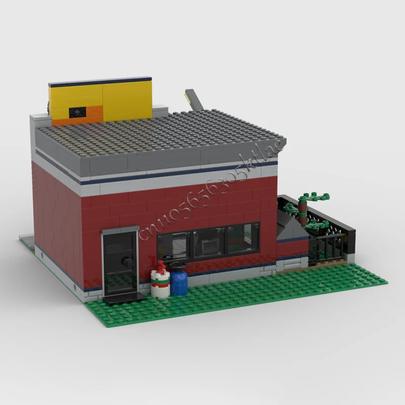 684 pezzi Set di blocchi di costruzione per officina di sintonizzazione modulare Modello di architettura realistica con display per scene di strada Regalo di compleanno