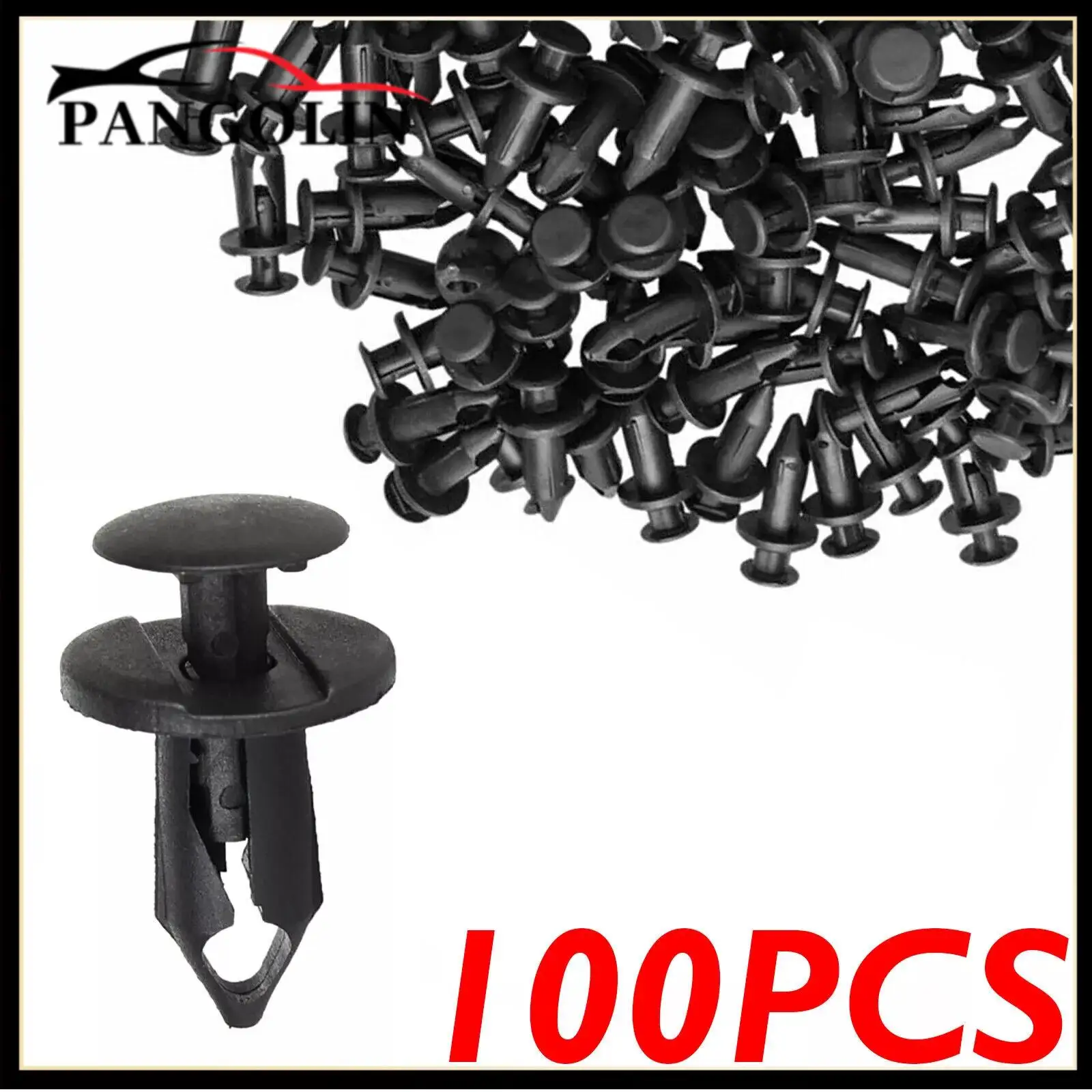 100pcs 8mm Hole Plastic Rivet Car Bumper Clips Fender Push in Fastener Rivets Auto Fastener Clip Interior Accessories