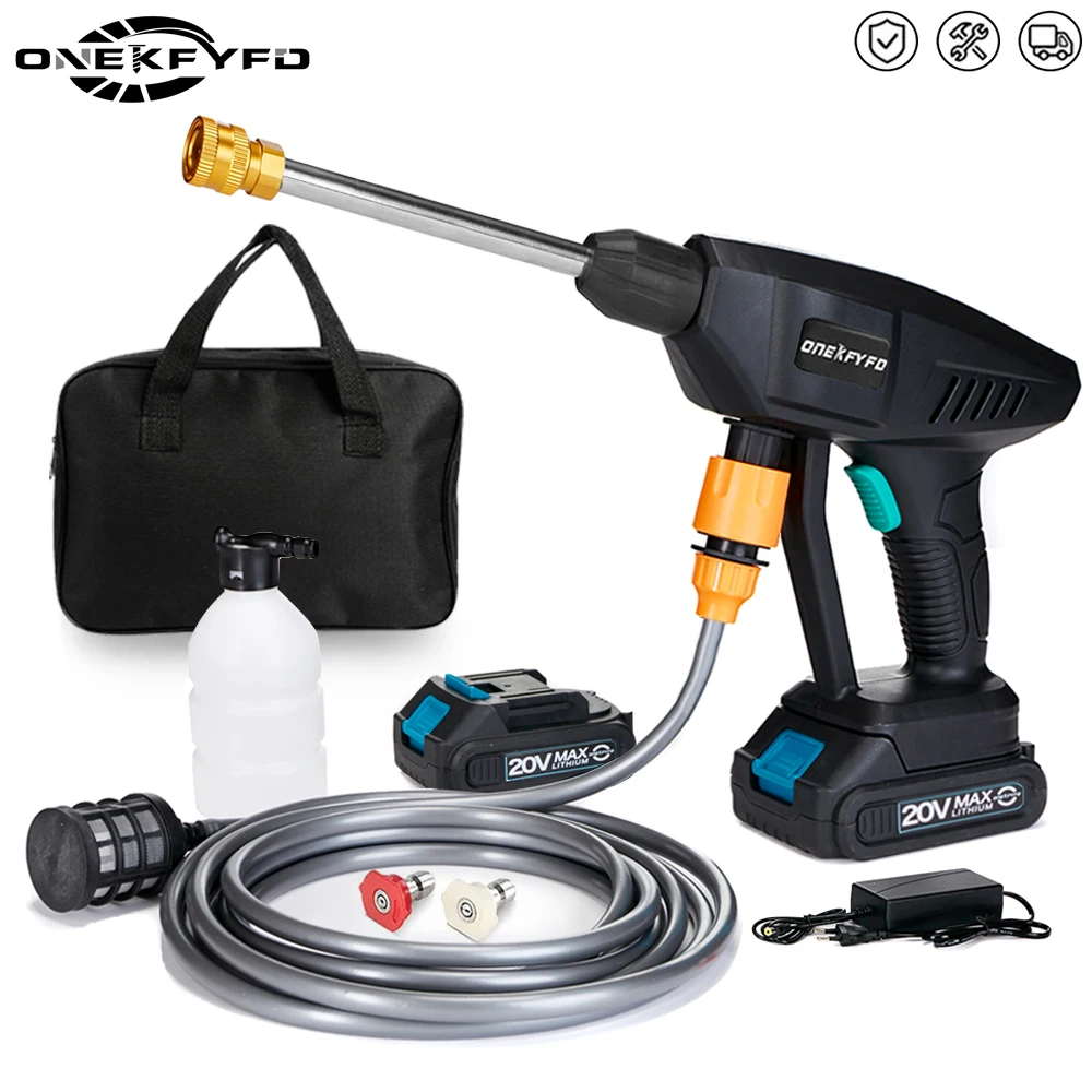 Wireless Electric High Pressure Washing Rechargeable Spray Water Gun  Car Cleaning Gun Handheld Cleaner with Battery Power Tool