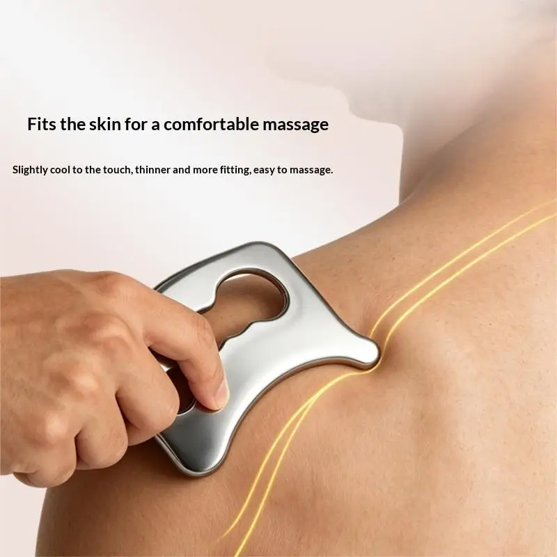 Stainless Steel Gua Sha Massage Tool Non Slip Scraping Massager for Daily Muscle Care Trigger Point Pain Relief Unisex