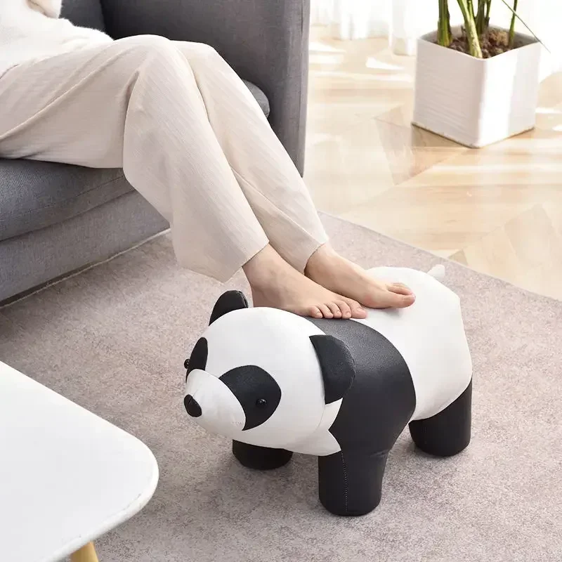 Hot Panda Stool, Cartoon Animal, Sitting Solid Wood, Household, Shoes Changing Living Room, Bedroom, Dining Room Home Furniture