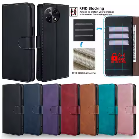 For Tecno Camon 30S Pro RFID Blocking Protect Cover Leather Flip Book Case for Tecno camon 30S pro Phone Cover Bag Card Holder