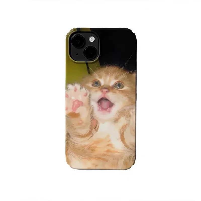 

Ins Yellow Milk Cat Cartoon Phone Case for IPHONE 17 Air 16E 15 PROMAX 14 Plus 13 12 MINI 11 PRO 16Plus XR Acrylic Phone Cover
