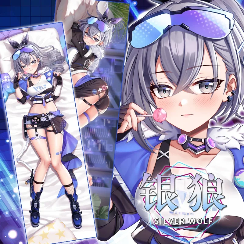 

Серебряный волк дакимакура хонкай звезда рельс Сексуальная обнимающая подушка для всего тела искусственная Подушка Наволочка искусственное домашнее постельное белье Декор