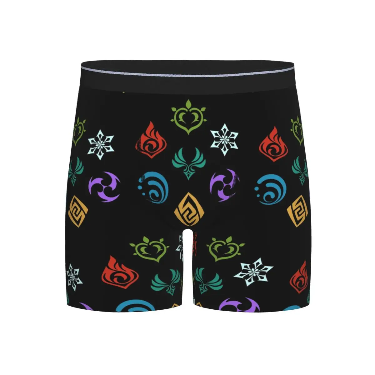 

Long Boxer Underpants Shorts Genshin Impact AllElements Panties Men's Comfortable Underwear for Homme Man Boyfriend Gifts