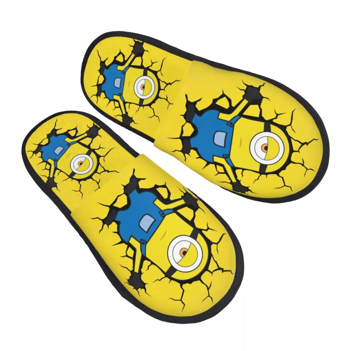 Custom Minions Broke The Wall Guest Slippers for Spa Women House Slipper