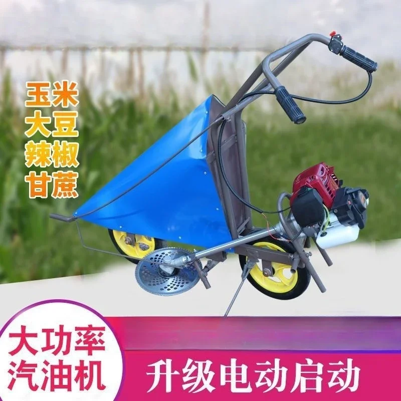 Durable Cultivating Tools Small Hand-pushed Garden Power Two-punch Belt Handrails Energy Saving and Low Consumption
