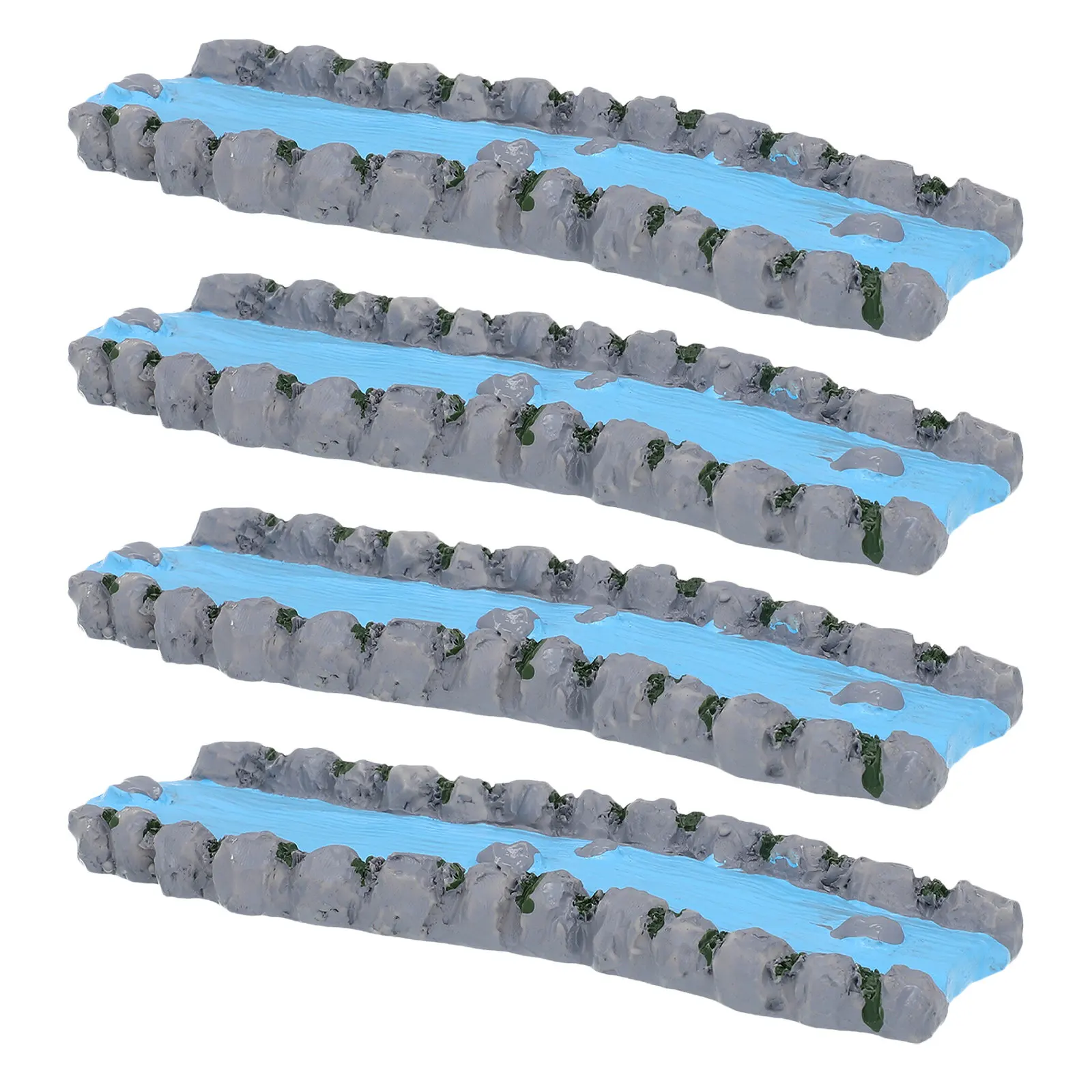 4Pcs Miniature Resin Lake River Scenery Set Tranquil Water Effect for Mini Garden Decor Fairy Garden Stream Ornaments Resin