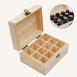 12/25 Grids Wooden Storage Box Organizer For Essential Oil Carrying Case Aromatherapy Container Treasure Jewelry Storage Box New