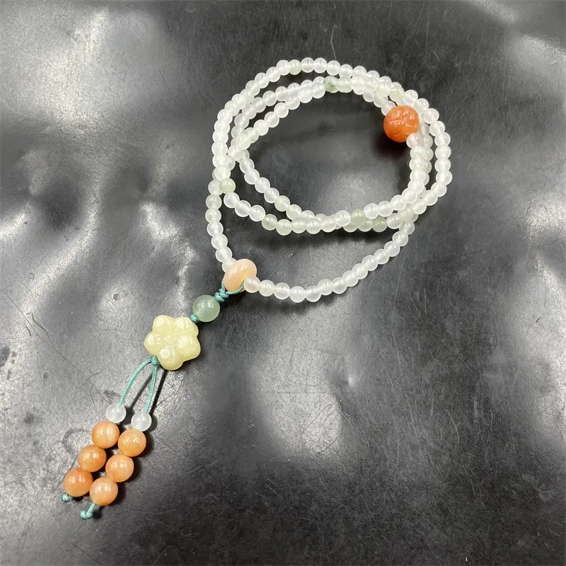 Qingtian Mountain on White Background Ball Can Be Wound with 3 Circles Jade Bracelet