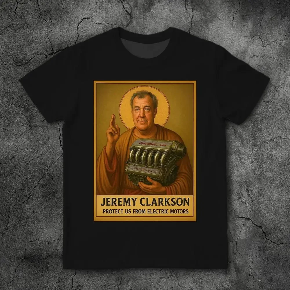 Jeremy Clarkson Merchandise für Fans: „Schützt uns vor Elektromotoren“-T-Shirt, Top Gear, lustiges Meme, grafisches T-Shirt, Unisex, lässiges, locker geschnittenes T-Shirt. – Detail 3