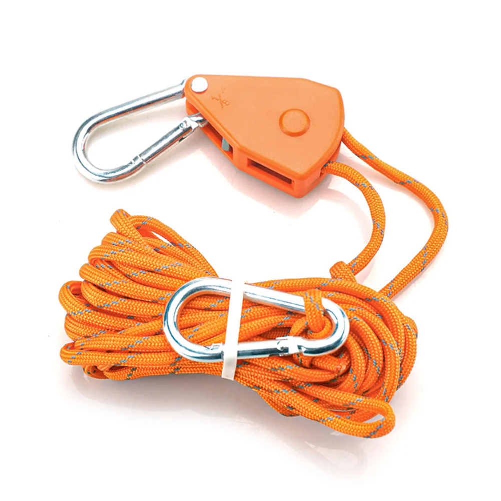 4/5M Adjustable Lanyard Hanging For Tent Rope Hanger Pulley Lifting Pulley Hook Outdoor Canopy Quick Retainer Camping Tent