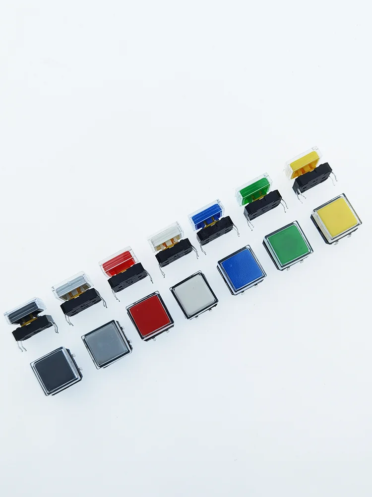 100pcs B3F Tactile Push Button  +A14 Color Hat 100pcs + Transparent Cap 100pcs Momentary Tact Touch Micro  12*12*7.3mm