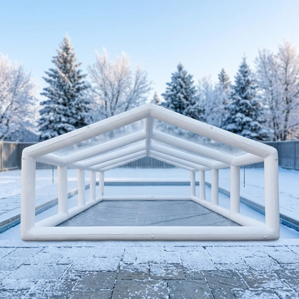 White Inflatable Pool Tent House Inflatable Swimming Pool Buildings Pool Winter Cover