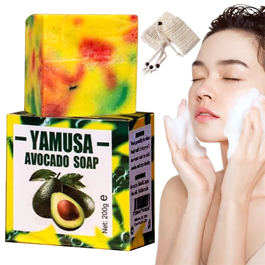 200g Hand-made Avocado Soaps Hair/Face/Body Bar Soaps Skin Wash Gentle Cleansing Fresh-Scented Natural Soaps Bar For Men Women