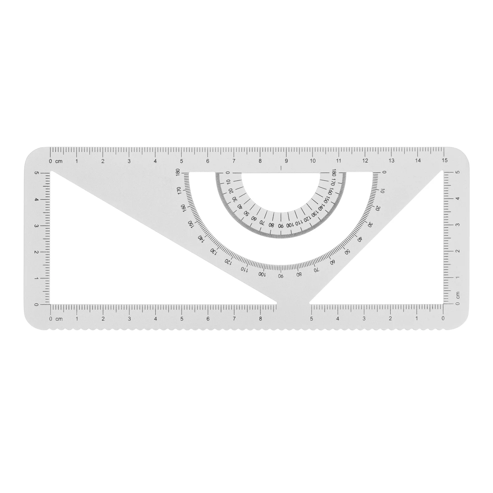 Alumínio Alloy Multifunction Metal Ruler, Triangle Drawing Measurement Tools, papelaria escolar