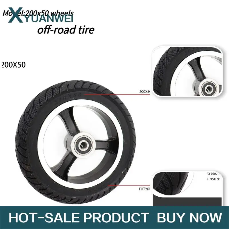 

200x50 solid tires have strong durability and are suitable for 8-inch scooter solid wheel tires