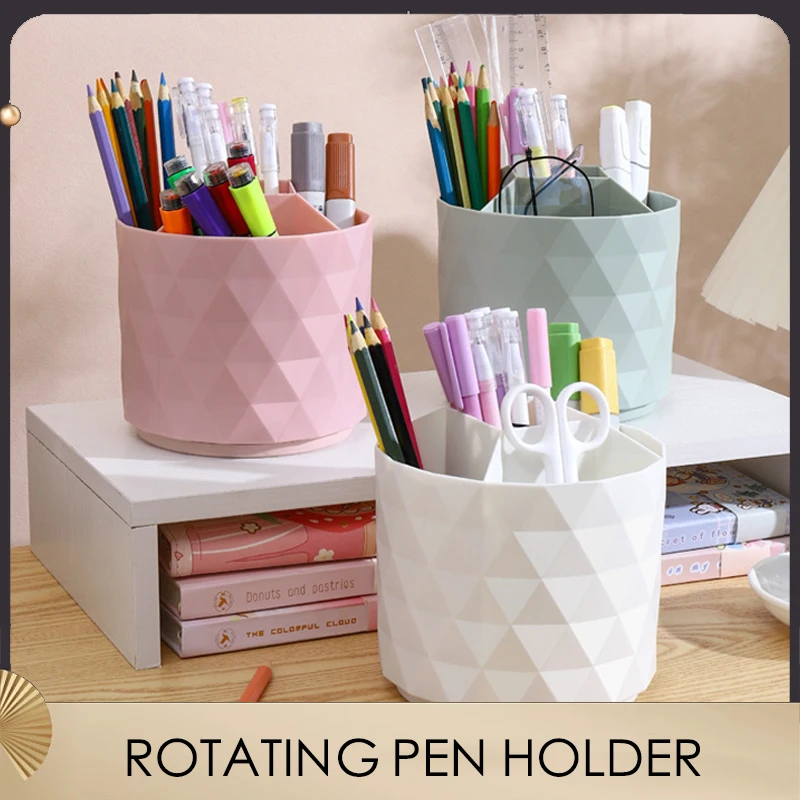 

Desktop Rotary Pen Holder Student Stationery Storage Box Storage Pen Barrel Universal Storage Rack Makeup Holder Storage Boxes