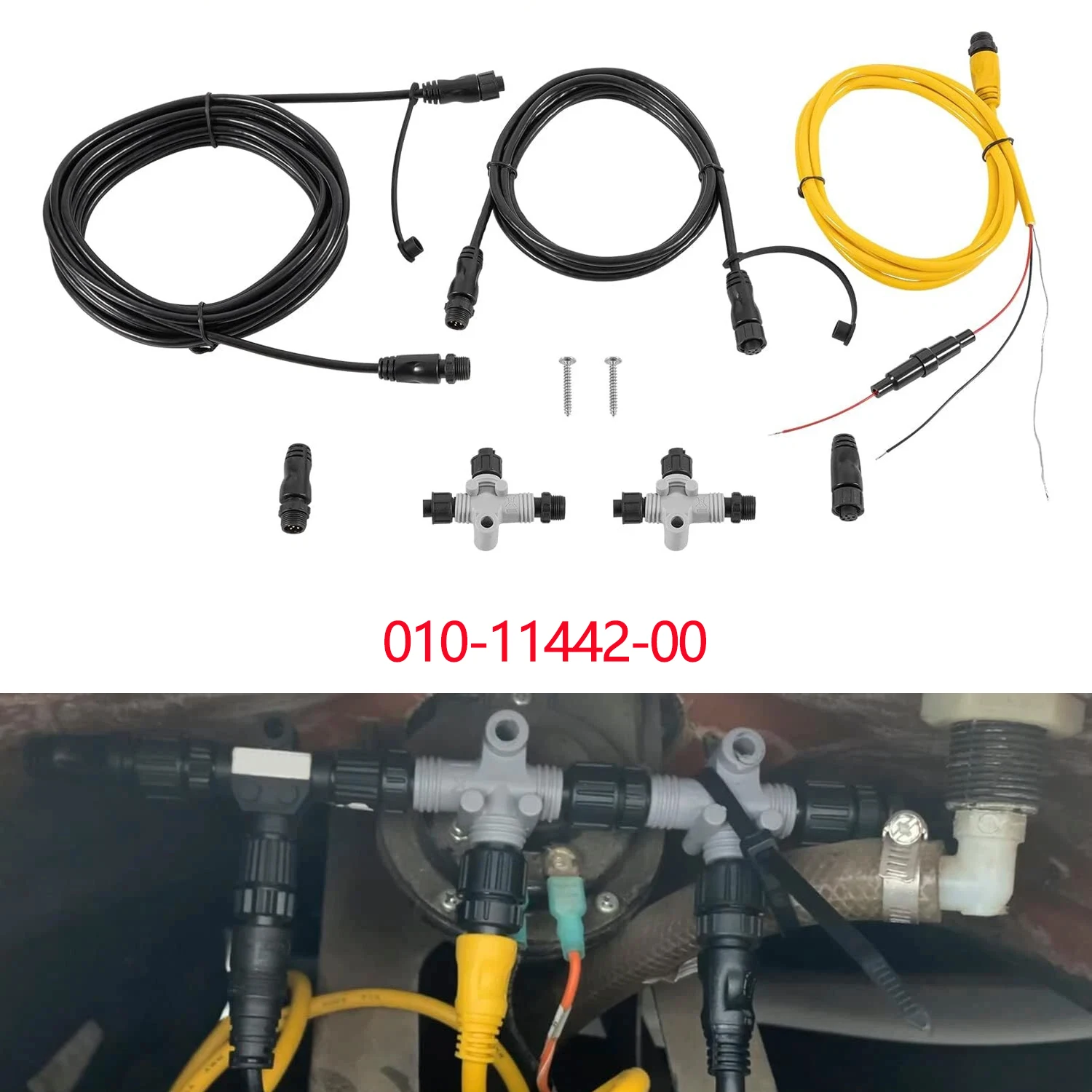 

010-11442-00 NMEA 2000 Starter Kit, Power Drop Backbone Cable, Male and Female Terminator, T-Connectors For Garmin Devices
