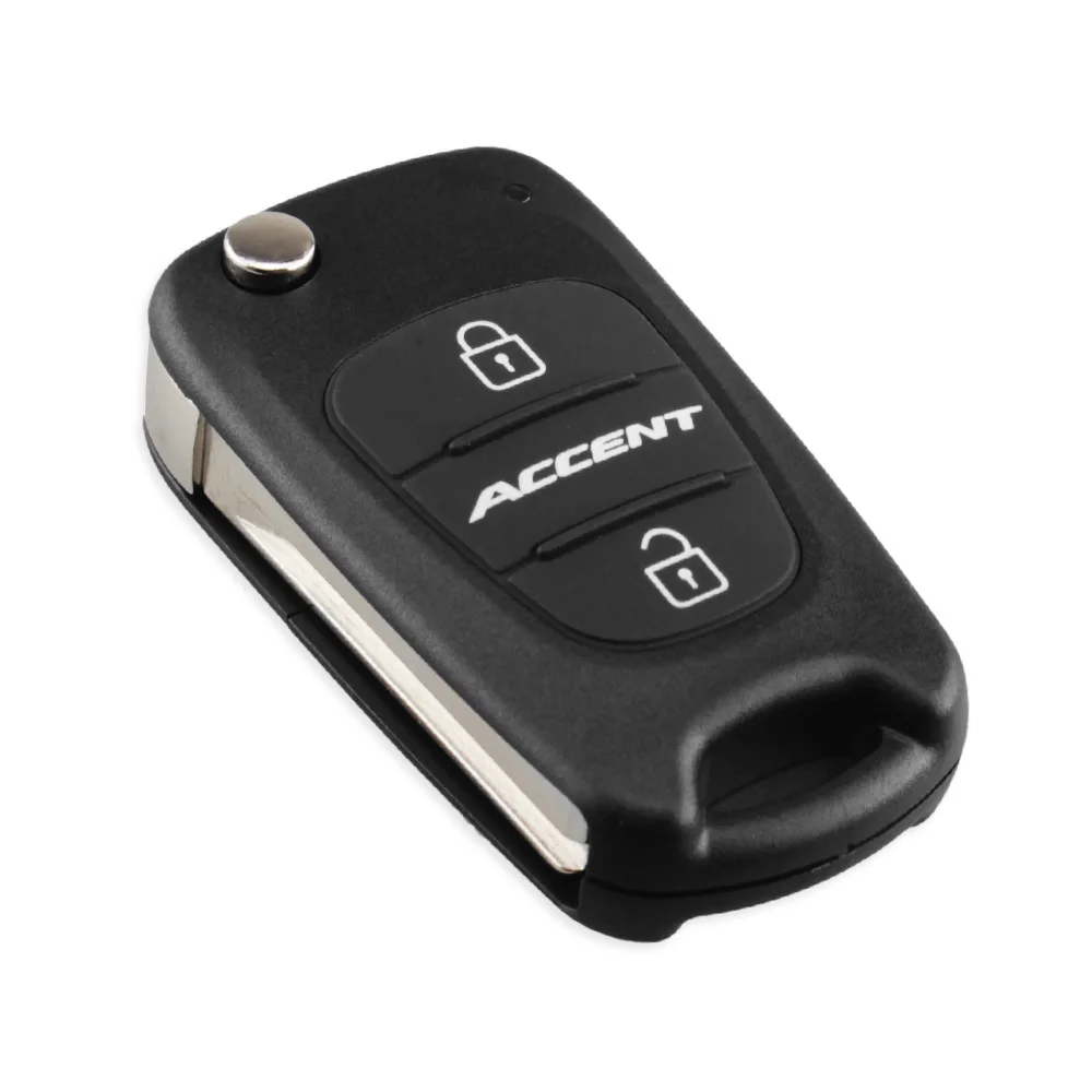 KEYYOU Flip Folding Remote Key Shell Case 3 Buttons Fit for Hyundai Accent Keyless Entry Fob Cover Car Alarm Housing