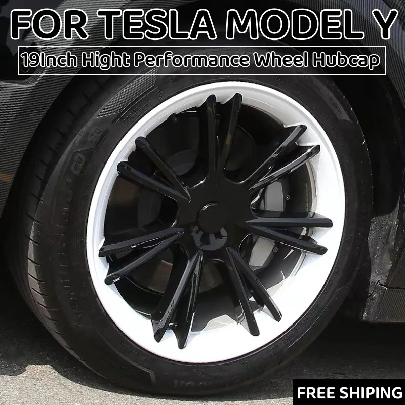 4PCS Wheel Caps For Tesla Model Y 2023 19Inch Wheel Hubcap Performance Replacement Automobile Hub Cap Full Rim Cover Accessories