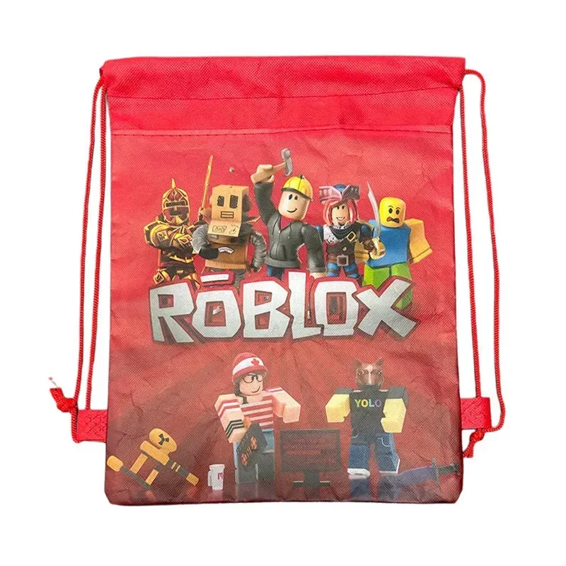 Robloxs Figure Rucksack mit Kordelzug und Kordelzugtaschen, Aufbewahrungstaschen für Herren und Damen, Schwimmtasche für den täglichen Bedarf – Detail 4