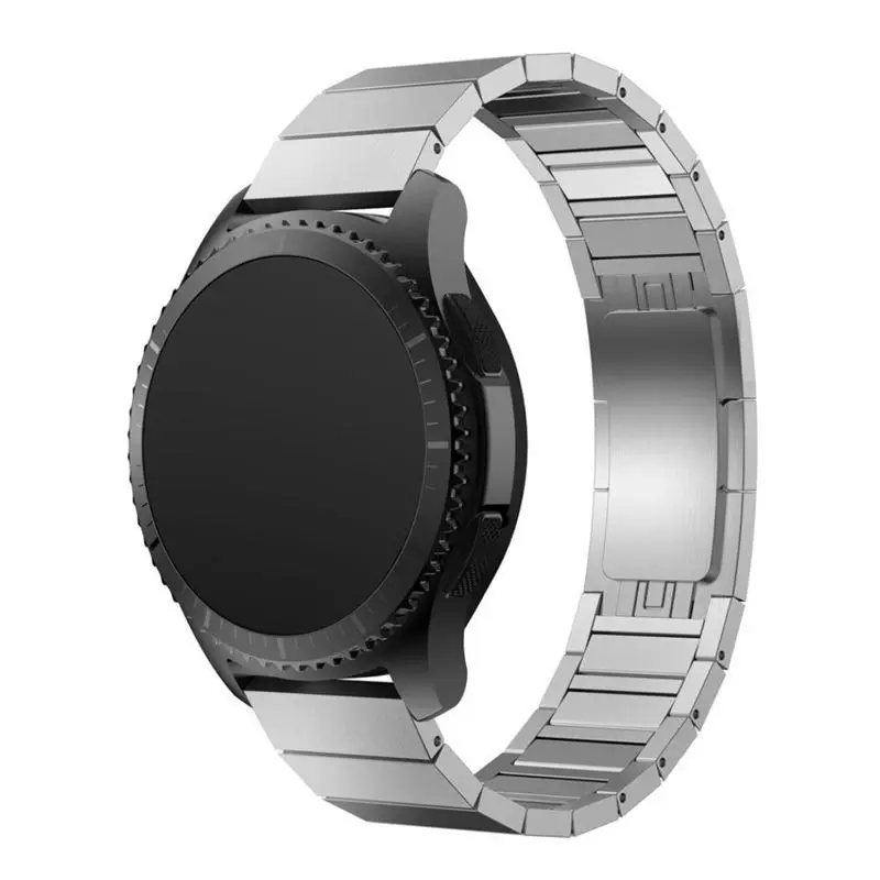 Pulseira de Aço Inoxidável Original de 22mm com Fivela de Cabeça Plana para Samsung Galaxy Watch