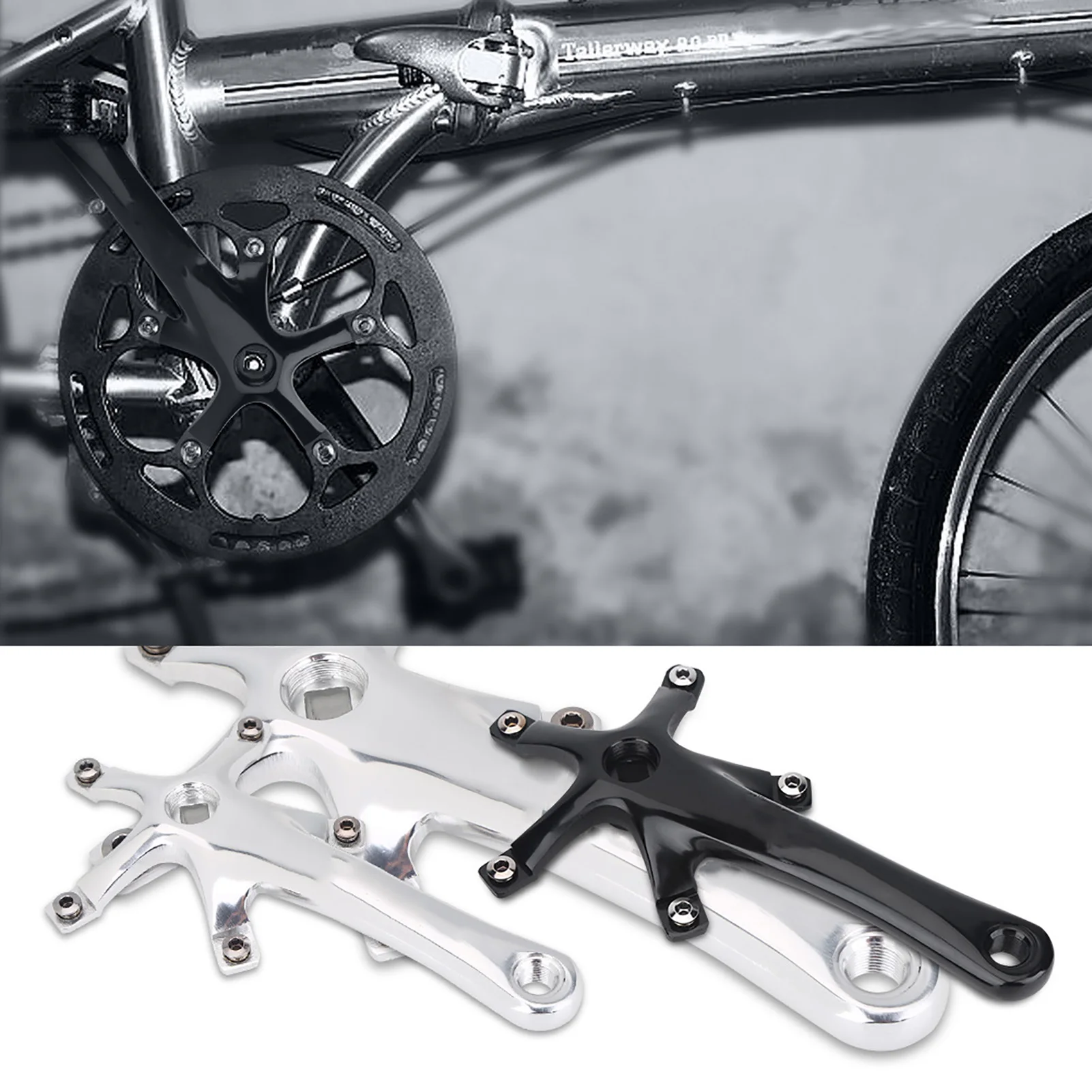 

2Pcs 170MM Mountain Road Bike Alloy Left and Right Crank for Single and TwoPiece Road Chainring Crankset Crank Arm Crank Set