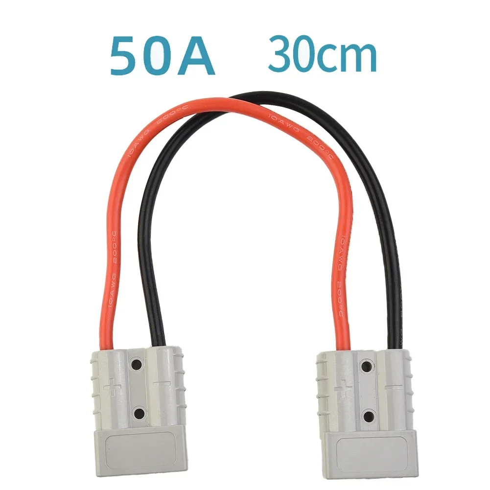 DC Double-Head Charging Connector 50A 600V UL94 V0 Compliant with Silver-Plated Copper Contacts and Polycarbonate Shell