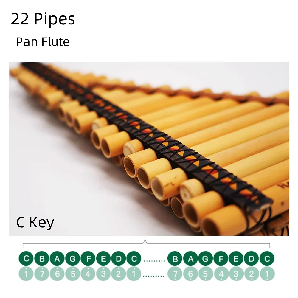 JELO GWS-PF 22-Rohre, professionelle C-Tasten-Pfanne, Flöte, Holzblasinstrumente, Bambus-Panflöten, Syrinx-Windzubehör für Holzblasinstrumente