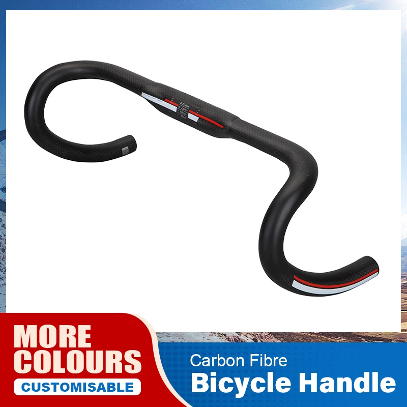 

PAANNI Road Bicycle Handlebars Sports Bike Handlebar External Wiring 380/400/420/440mm Carbon Fiber Bikes Accessories