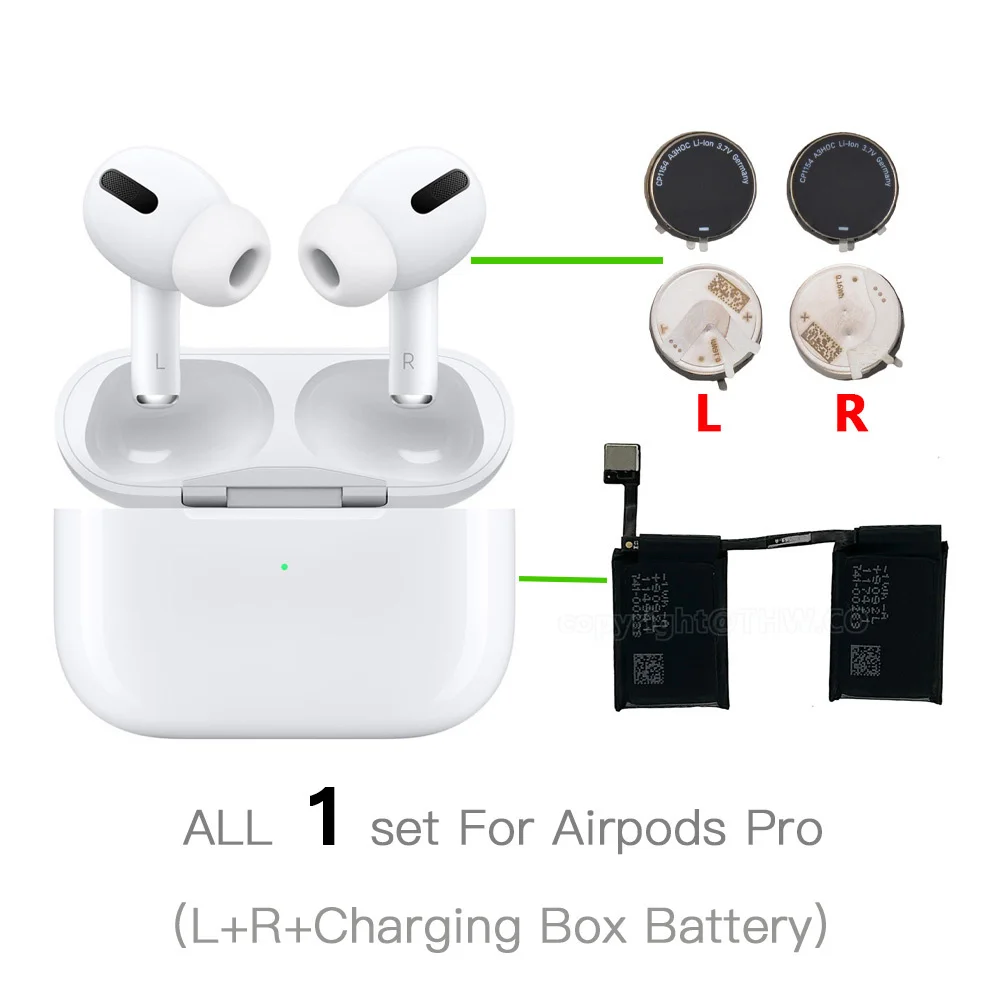 Apple Airpods pro,cp1154,a2084,a2083,a2190用の充電式純正バッテリー