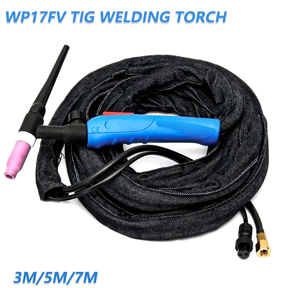 WP-17FV Arc Welding Argon TIG Torch Complete 10/12 Feet 3M/4M Flexible Neck Gas Valve Argon Arc Welding Connector 200A