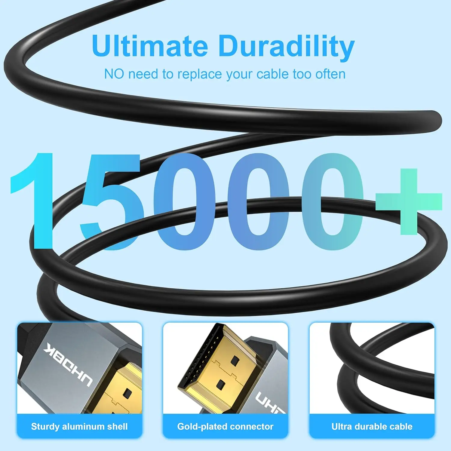 10k 8k 4k HDMI 2.1 Cable 48Gbps Ultra High Speed hdmi Cord 8K60 4K120 144Hz eARC HDR10 Compatible with Roku TV/PS5/HDTV/Blu-ray