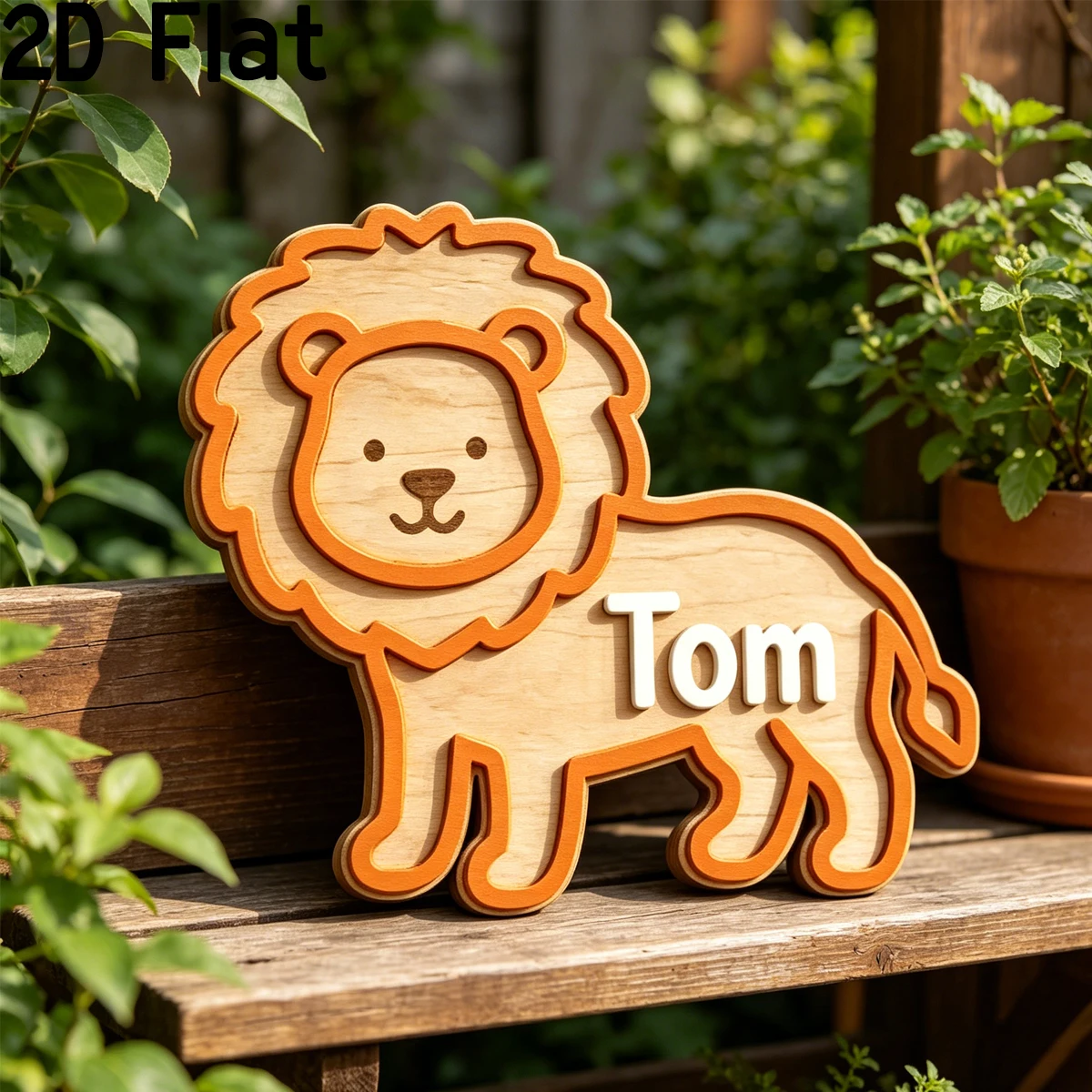 Home Decor Diy - Plaque nominative en bois personnalisée Lion