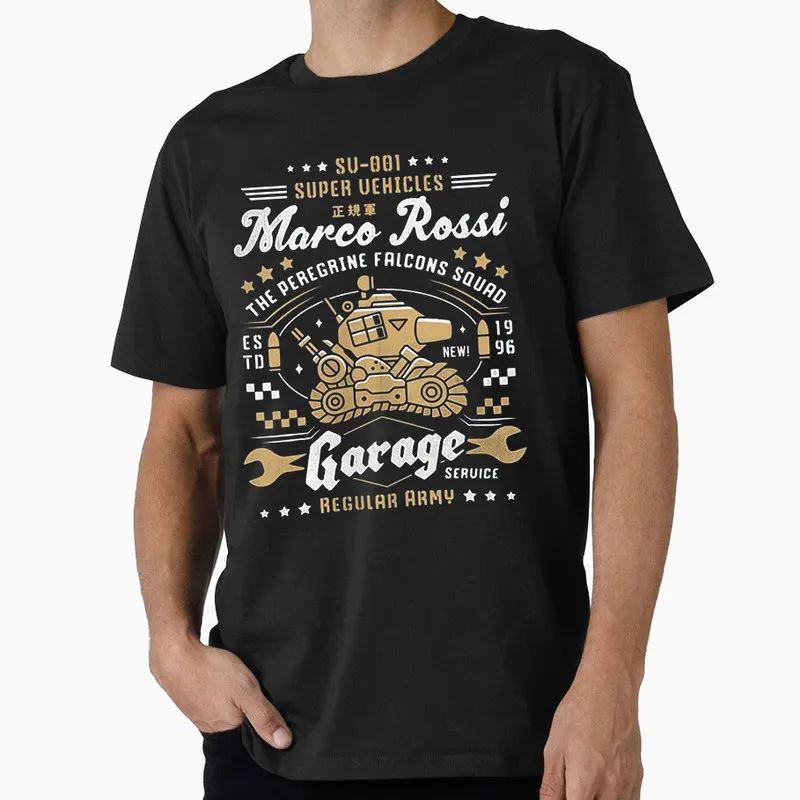 Metal Slug Game T Shirt 1212 Vintage Arcade Graphic Tee Retro Military Action Shooter printed Short Sleeve Casual Streetwear